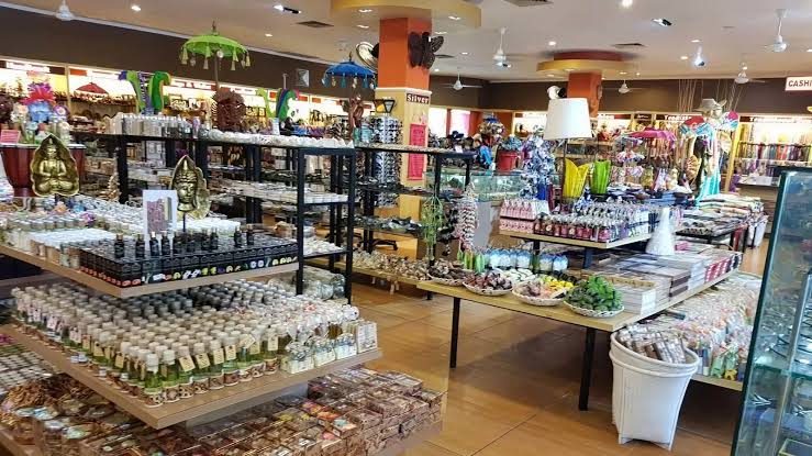 International supermarket in Seminyak Bali stocking labeled imported food products