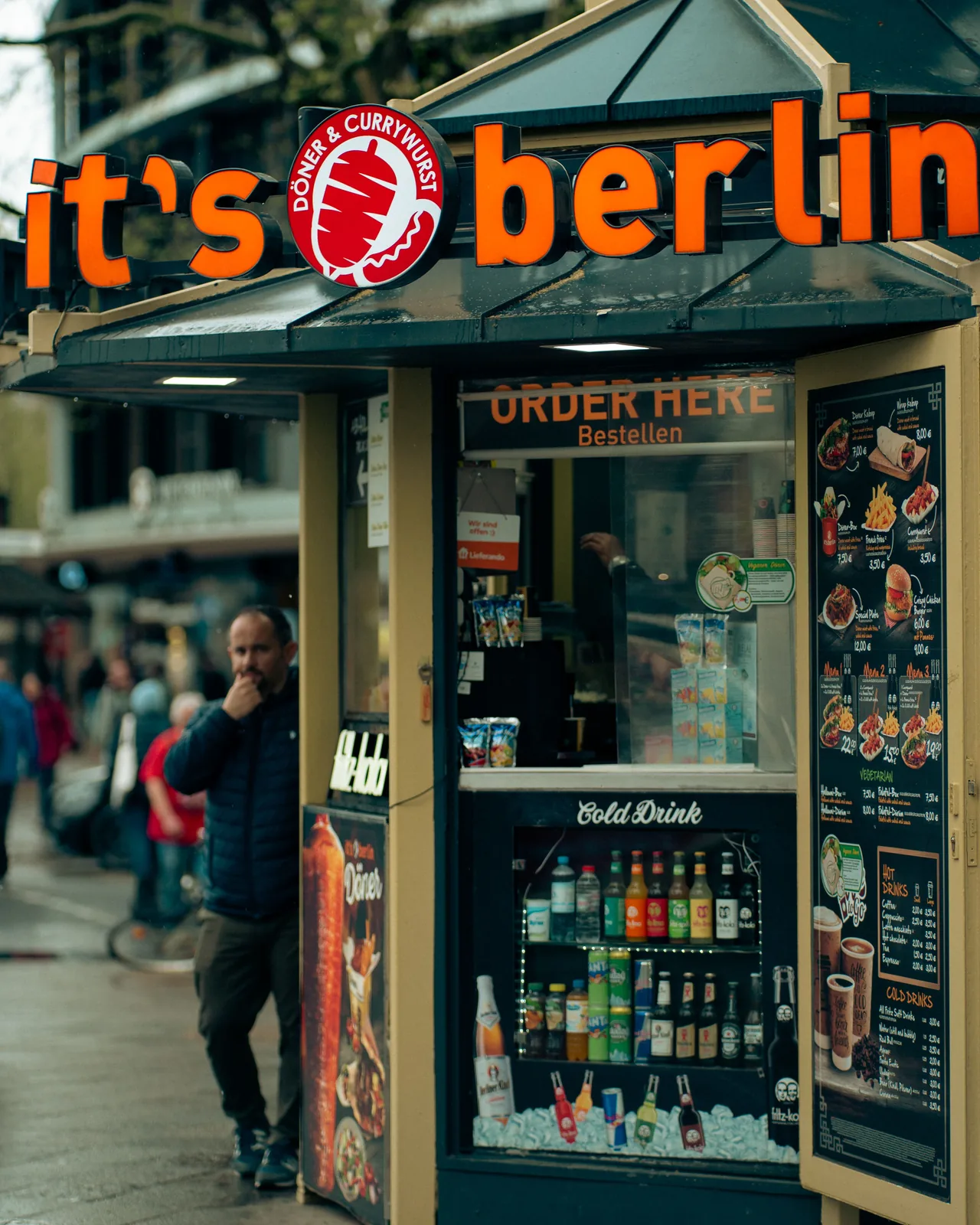 Food kiosk storefront in Berlin, Germany