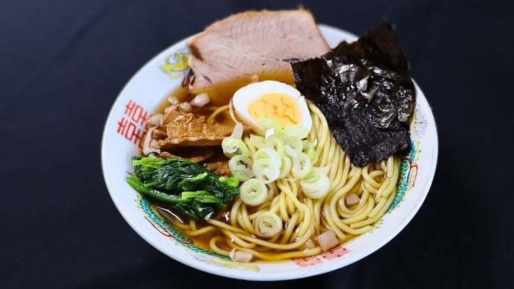 Bowl of ramen with toppings
