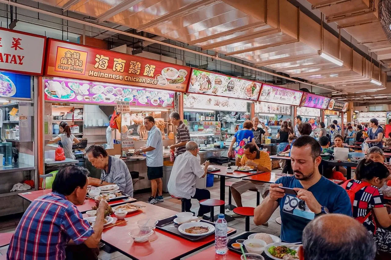 Maxwell Food Centre hawker stalls in Singapore, complete food allergy travel guide hub for Singapore