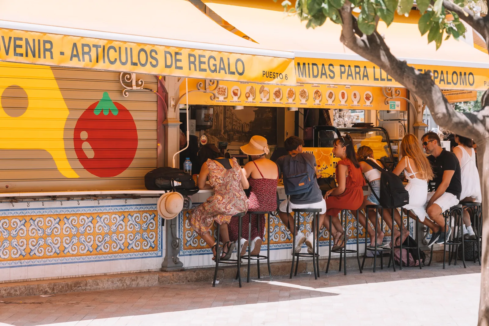 Tapas bar street exterior in Spain