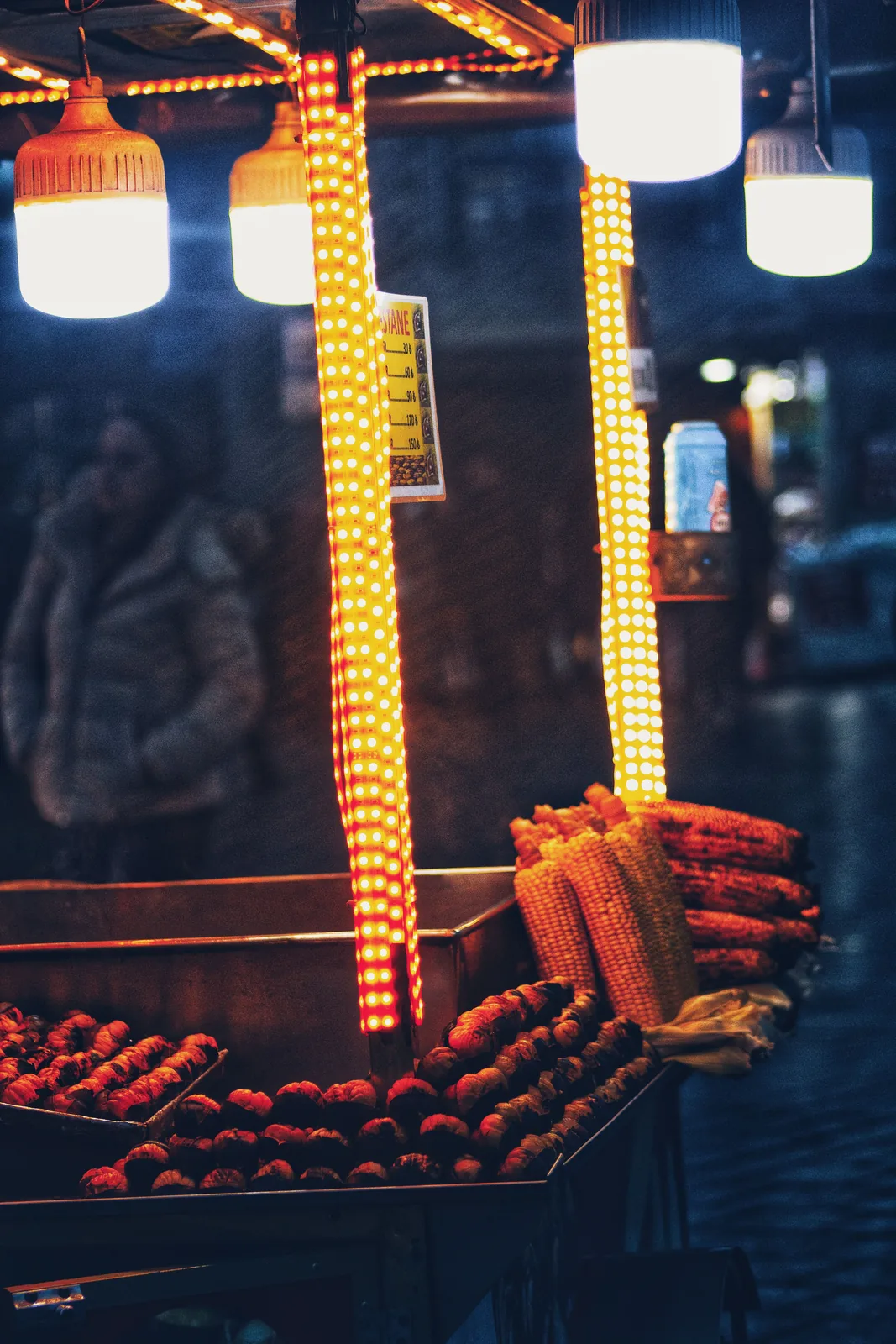 Turkish kebab stall at an Istanbul night market
